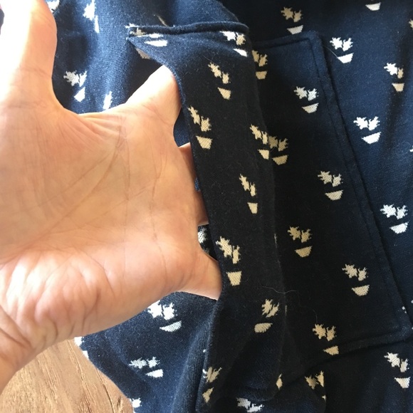 Anthropologie Pluto on the Moon Women’s Navy Cactus Hoodie Sweatshirt Pullover S - Picture 6 of 7